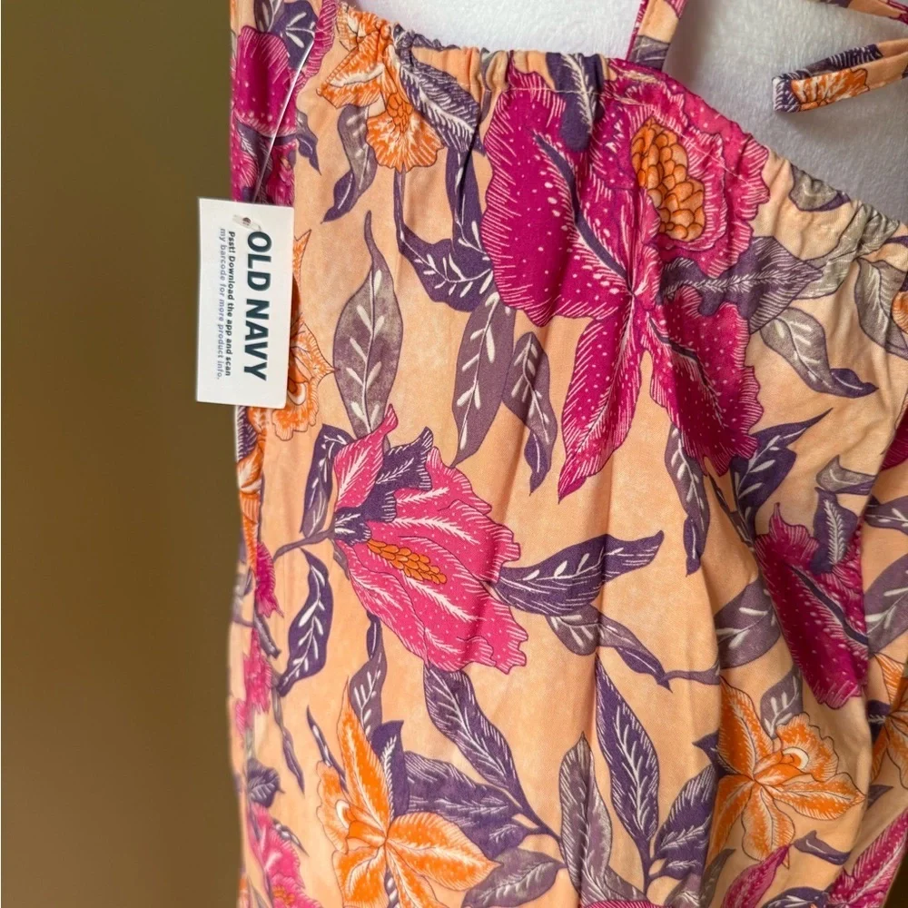 Old Navy Maxi Pink Dress Womens Medium Spaghetti Strap Colorful Summer NWT - Picture 5 of 9